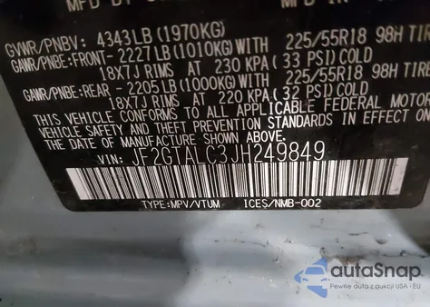 2018 Subaru Crosstrek Limited из США, поврежденный, VIN JF2GTALC3JH249849